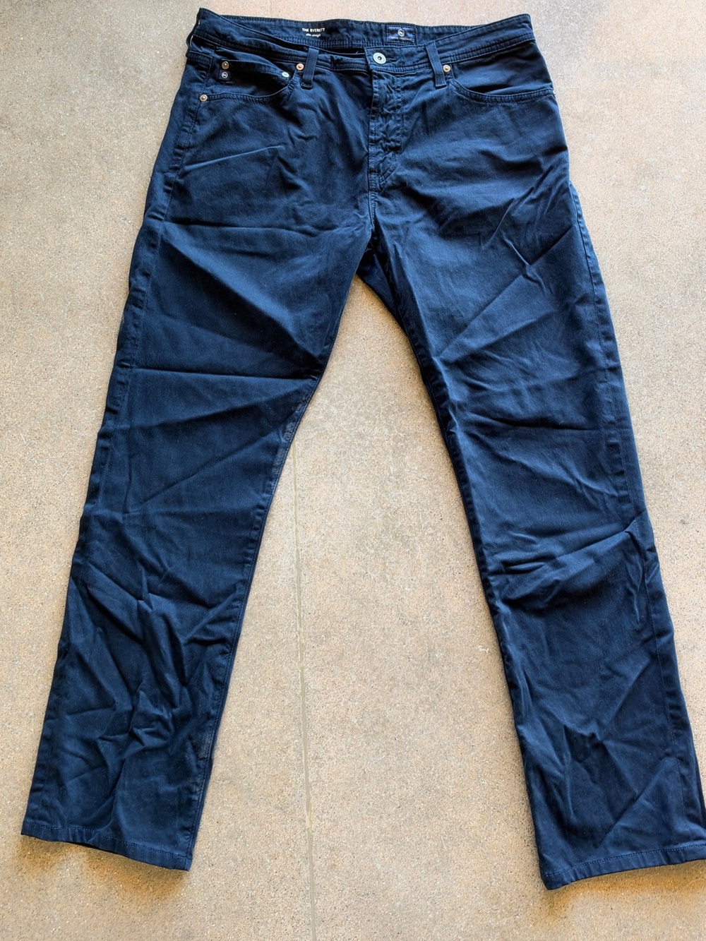 Ag Adriano Goldschmmied Men's Navy Straight Jeans